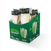Biopak BioCutlery Knife Fork Spoon Napkin Set 6inch 20 Carton