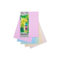 Quill Board A4 210gsm Pastel Assorted 50 Pack