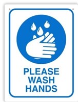 Sign Please Wash Hands Rectangular