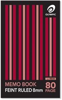 Olympic Memo Book 80 Page 165x100mm Feint Ruled 8mm 20 per Pack