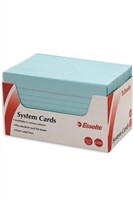 Esselte System Cards Ruled 76x125mm Blue 100 Pack