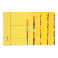 Marbig Dividers 5 Tab Manilla A4 Brights Each 10 per Box