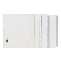 Marbig Dividers 5 Tab Manilla A4 White 20 Pack