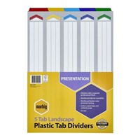 Marbig Dividers 5 Tab Landscape A3 Assorted