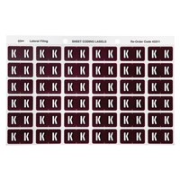 Avery Colour Coding Labels K Side Tab Brown 180 Pack