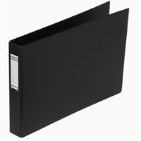 Bantex Binder Landscape A3 2D Ring 38mm Black 6 per Box