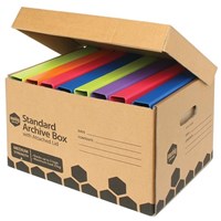Marbig Archive Box With Hinged Lid Brown 10 Pack