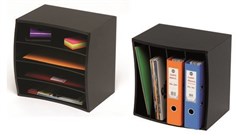 Marbig Store A File Wooden 4 Tier Desktop Organiser Black