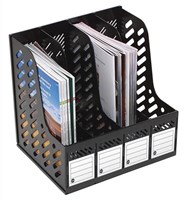 Marbig Magazine Rack 4 Section Black