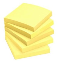 Economy Stick on Notes Yellow 76 x 76mm Pk12