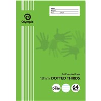 Olympic Exercise Book A4 18mm Dotted Thirds 64 Page 20 per Pack