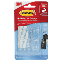 Command 17006 Hook Mini Clear 6 Pack