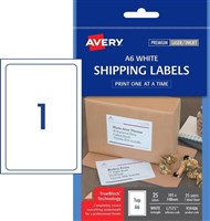 Avery L7175 Labels Shipping A6 White 25 Pack