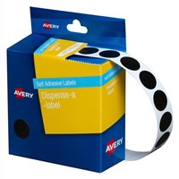 Avery Dispenser Dot Stickers 14mm Diameter Black 1050 Pack 5 per Box
