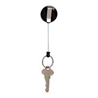 Rexel Key Holder Retractable Nylon Cord Mini Black