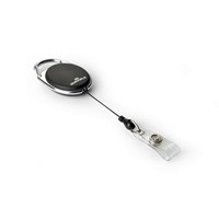 Durable Badge Reel Retractable Oval Black 10 Box