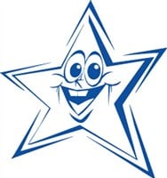 Shiny Stamp SHS02203 Merit Star Funny Face Blue