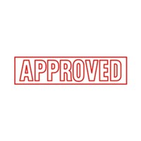 Shiny Stamp SEN0092 Pre Inked Approved Outline Red