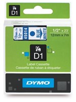 Dymo D1 Label Tape Blue on White 12mm x 7m Each