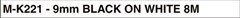 Brother MK221 Labelling Tape 9mm Black on White