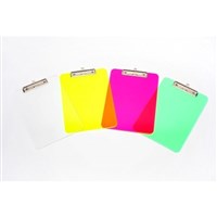 Marbig Plastic Clipboard A4 Assorted Colours 6 Pack