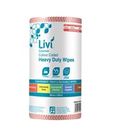 Livi 6007 Essentials Commercial Sanitising Wipes Red 90 Wipes