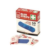 First Aiders Choice Extra Wide Plastic Strips Blue 50 Box