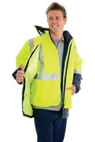DNC Hivis Safety Jacket All with Vest Yellow Navy Medium