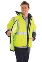 DNC Hivis Safety Jacket All with Vest Yellow Navy Large