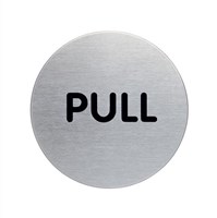 Durable Pull Sign Pictogram 65mm Silver