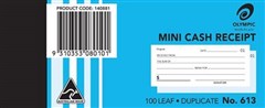 Olympic 613 Mini Cash Receipt Duplicate Book Blue 10 per Pack