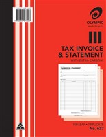 Olympic 627 Invoice  Statement Triplicate Book Red 5 per Pack