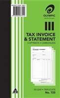 Olympic 725 Invoice and Statement Book Triplicate 10 per Pack