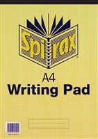 Spirax 411 Writing Pad White Ruled 100 Leaf 411 A4 5 per Pack