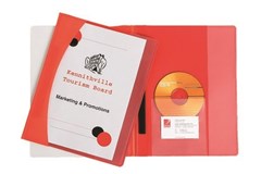 Marbig Premier Flat File Clear Front A4 Red 10 per Pack
