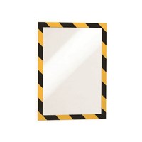 Duraframe Durable Sign Holder A4 Yellow Black 2 Pack