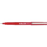 Artline 220 SuperFine Felt Tip Pen Red 12 per Box