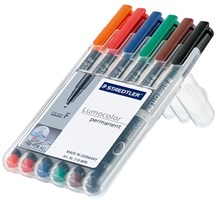 Staedtler 318WP6 Permanent Fine Assorted Wallet 6