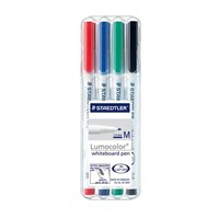 Staedtler 301 Lumocolor Whiteboard Markers Assorted Wallet 4