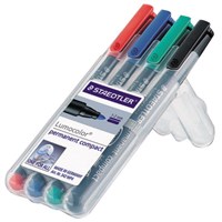 Staedtler Permanent Marker Bullet Assorted 4 Wallet