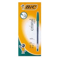 Bic Cristal Ballpoint Medium Pen Green 12 Box