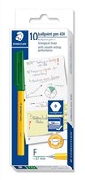 Staedtler Ballpoint Pen Fine Green 10 Box
