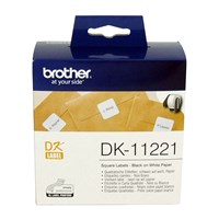 Brother DK11221 Label Roll Black on White 23x23mm