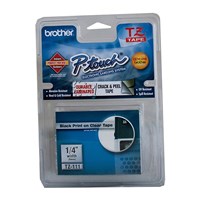 Brother TZe111 Labelling Tape 6mmx8m Black on Clear