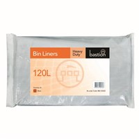 Bastion 120 Litre Heavy Duty Bin Liners Black Pack 25