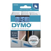 Dymo Tape Black on Blue 12mm x 7m Each