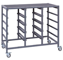 Visionchart Triple Tote Tray Trolley Frame Only  RedBlack