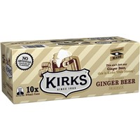Kirks Ginger Beer 375ml Cans Pk10