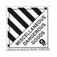 Miscellaneous Dangerous Goods WhiteBlack Permanent Self Adhesive Labels 100mm x 100m 500 Roll