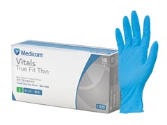 Medicom Vitals Nitrile Powder Free Glove Blue Large Pk100 10 per Carton